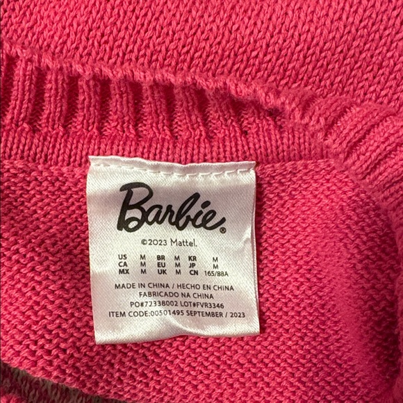 Pink Barbie Pullover Sweatee With Roses - Picture 5 of 6